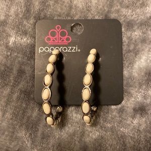 Adorable silver and white earrings